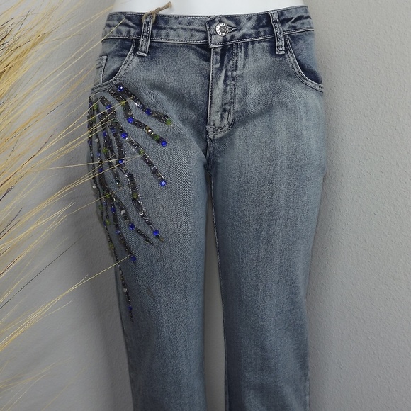Aquatic Light Wash Blue Denim Jeans - Picture 3 of 7
